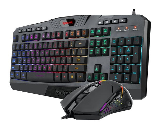 REDRAGON S101-5 Keyboard and mouse set - backlit - USB - RGB full color backlit