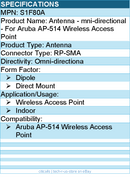 HPE S1F80A Antenna - mni-directional - For Aruba AP-514 Wireless Access Point