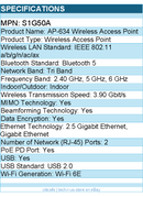 HPE S1G50A Tri Band Wi-Fi 6E IEEE 802.11 3.90 Gbit/s Wireless Access Point