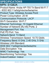 HPE S1G82A Aruba AP-755 Tri Band Wi-Fi 7 - IEEE 802.11a/b/g/n/ac/ax/be/az/mc