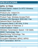 HPE S1T08A Instant On AP21 Dual Band Wi-Fi 6 1.50 Gbit/s Wireless Access Point