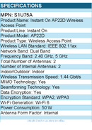 HPE S1U75A Instant On Dual Band Wi-Fi 6 1.44 Gbit/s Wireless Access Point