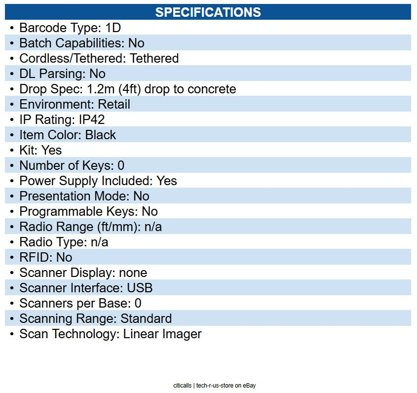 Datalogic S1X-0114R1982 S1X-BLACK,USB CBL KIT,STAND SH6383