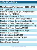 Startech S25SLOTR 2.5inch SATA Removable Hard Drive Bay for PC Expansion Slot