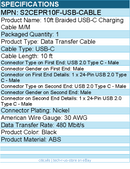 StarTech S2CEPR10F-USB-CABLE 10ft (3m) USB-C Charging Cable - Black