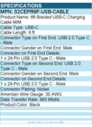 StarTech S2CEPR6F-USB-CABLE 6ft (1.8m) USB-C Charging Cable, 240W PD EPR