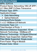HPE S2P31A 10G LR SFP+ LC 10km SMF C-Class Transceiver - For Data Networking