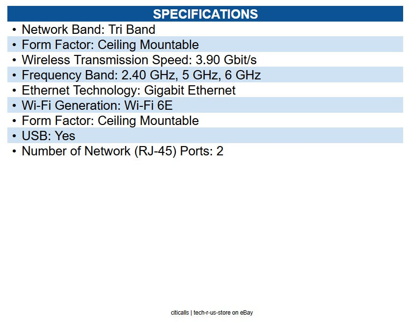 HPE S3J36A Aruba AP-635 Tri Band Wi-Fi 6E IEEE 802.11 a/b/g/n/ac/ax 3.90 Gbit/s
