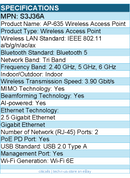 HPE S3J36A Aruba Tri Band Wi-Fi 6E IEEE 802.11 3.90 Gbit/s Wireless Access Point