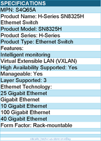 HPE S4Q65A H-Series SN8325H Ethernet Switch - Manageable - Gigabit Ethernet