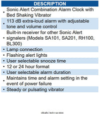 Sonic Alert SA-SB1000SS Sonic Boom Alarm w/VIB