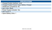 Zebra SAC-MPM-1BCHGUS1-01 AC Charger 120 V AC Input 1 - Proprietary Battery Size
