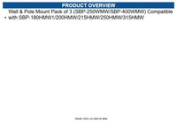 Hanwha SBP-115PFA Wall and Pole Mount, 3-Pack