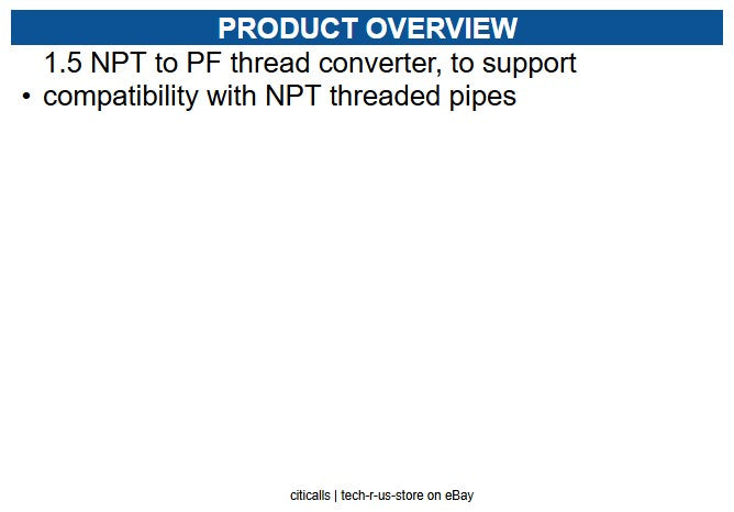 Hanwha SBP-C15NP Thread Converter 1.5" Male NPT to 1.5" Female PF