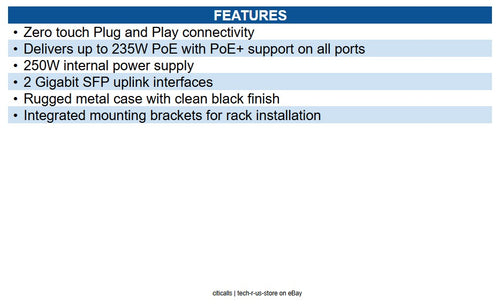 Signamax SC10050 C-100 16 Port Gigabit PoE+ Switch
