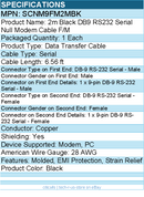 StarTech SCNM9FM2MBK 2m Black DB9 RS232 Serial Null Modem Cable F/M