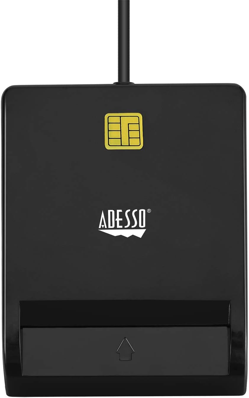 Adesso SCR-100 Smart Card Reader - Contact - Cable - USB 2.0 - Banking