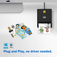 Adesso SCR-100 Smart Card Reader - Contact - Cable - USB 2.0 - Banking