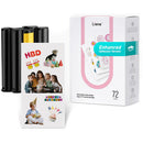 Liene SD43B#WW1 72sheets Sticker paper 4x7 & InkCartridge f PixCutS1 White