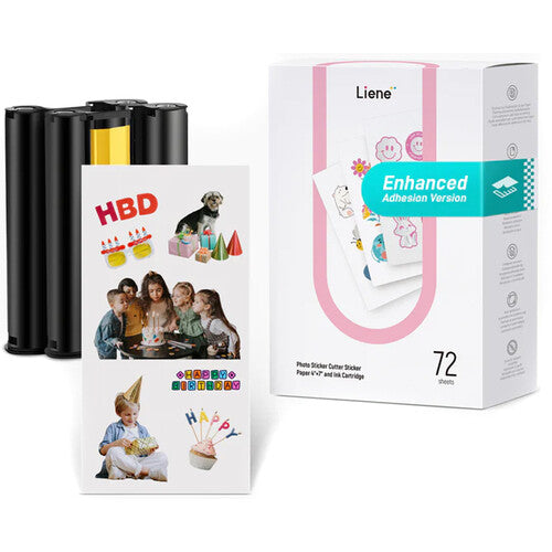 Liene SD43B#WW1 72sheets Sticker paper 4x7 & InkCartridge f PixCutS1 White