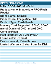SanDisk SDDR-A631-ANGNN ImageMate PRO Flash Reader