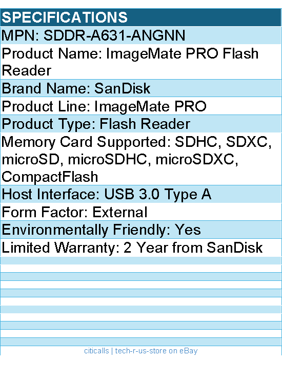 SanDisk SDDR-A631-ANGNN ImageMate PRO Flash Reader