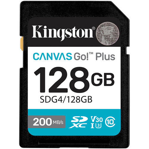 Kingston SDG4/128GB Canvas Go! Plus 128 GB Class 10/UHS-I (U3) V30 SDXC Card