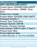 SanDisk SDIXD0N-256G-GN6TP Creator Phone Drive - 256GB - Flash Drive