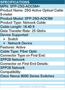 Cisco SFP-25G-AOC5M= 5M 25GBASE ACTIVE OPTICAL SFP28