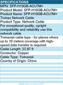 Cisco SFP-H10GB-ACU7M= Twinax Network Cable - 22.97 ft - Twinaxial
