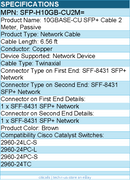Cisco SFP-H10GB-CU2M= 10GBASE-CU SFP+ Cable 2 Meter, Passive - 6.56 ft Twinaxial