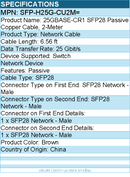Cisco SFP-H25G-CU2M= 25GBASE-CR1 SFP28 Passive - 6.56 ft SFP28 Network Cable