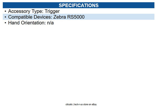 Zebra SG-NGRS-TRGASR-01R RS50, Replacement Trigger Assembly for Zebra RS5000