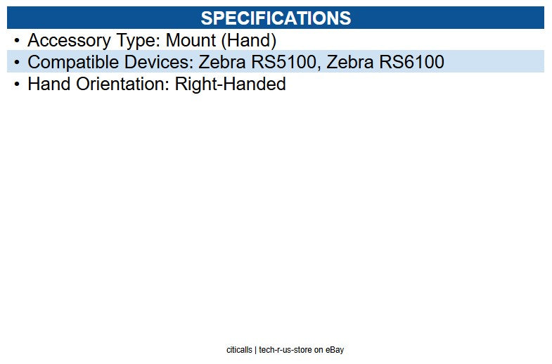 Zebra SG-RS5X6-HMTRA-01 RS5100 / RS6100 Slim Hand Mount, Integrated Trigger