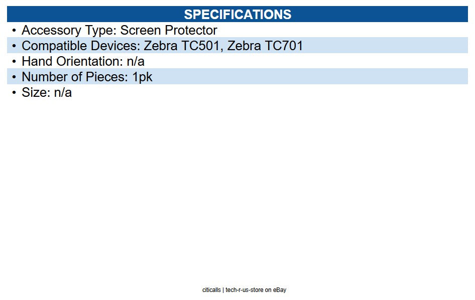 Zebra SG-TC5A7A-SCRNP-01 TC701 Screen Protector - For AMOLED Mobile Computer