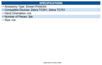 Zebra SG-TC5A7A-SCRNP-03 TC701 Screen Protector - For AMOLED Mobile Computer