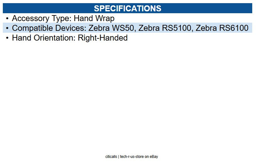 Zebra SG-WEAR-HNWPRS-02 Spare Hand Wrap Rs5100/rs6100/ws50
