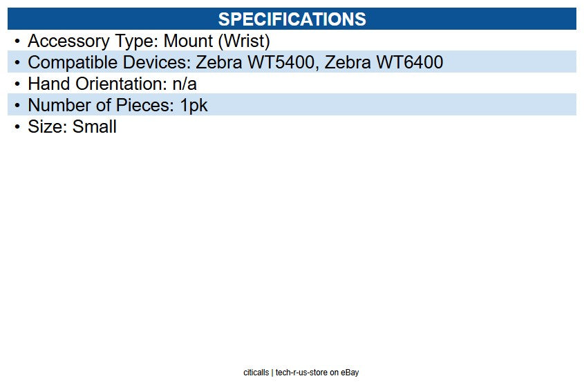 Zebra SG-WT5X6-WMTVS-01 WT5400/WT6400 Wrist Mount - Small (S)