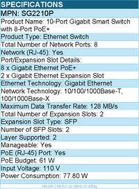TP-Link Omada SG2210P 10-Port Gigabit Smart Switch with 8-Port PoE+