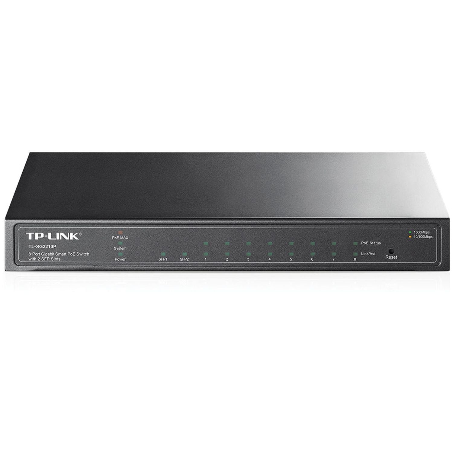 TP-Link SG2210P Omada 8-Port Gigabit Smart PoE+ Switch with 2 SFP Slots. PORT: 8