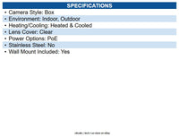 Hanwha SHB-4301HP Indoor/Outdoor PoE Fixed Camera Housing for Standard Box