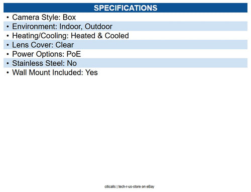 Hanwha SHB-4301HP Indoor/Outdoor PoE Fixed Camera Housing for Standard Box