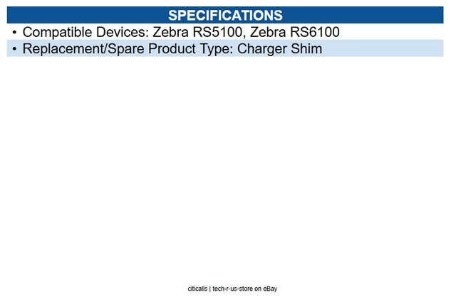 Zebra SHIM-CRD-R5X62B-01 RS5100/RS6100 2 Bay Charger Shim - 1 Pack