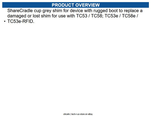 Zebra SHIM-CRD-TC5-GRY ShareCradle Cup Grey Shim for Device with Rugged Boot