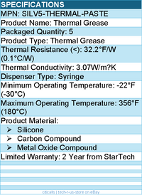 StarTech SILV5-THERMAL-PASTE Thermal Paste - Metal Oxide Heat Sink Compound