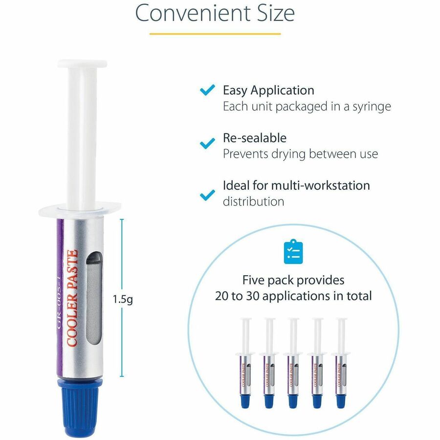 StarTech SILV5-THERMAL-PASTE Thermal Paste - Metal Oxide Heat Sink Compound