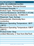 StarTech SILVGREASE10-PRO High-Performance Silicone Thermal Paste, Compound