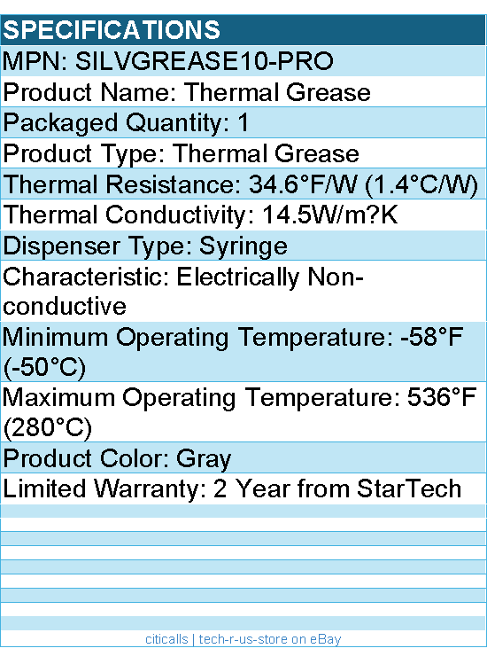 StarTech SILVGREASE10-PRO High-Performance Silicone Thermal Paste, Compound