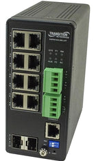 Transition Networks SISPM1040-582-LRT Managed Hardened PoE++ Switch, (8) 10/10