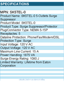 Eaton Tripp Lite Series SK5TEL-0 Protect It! 5-Outlet Surge Protector